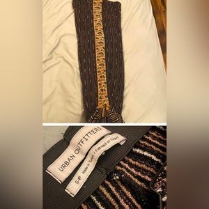 Urban Outfitters high-waist pants, side-stripe geometric metallic stretchy, boho